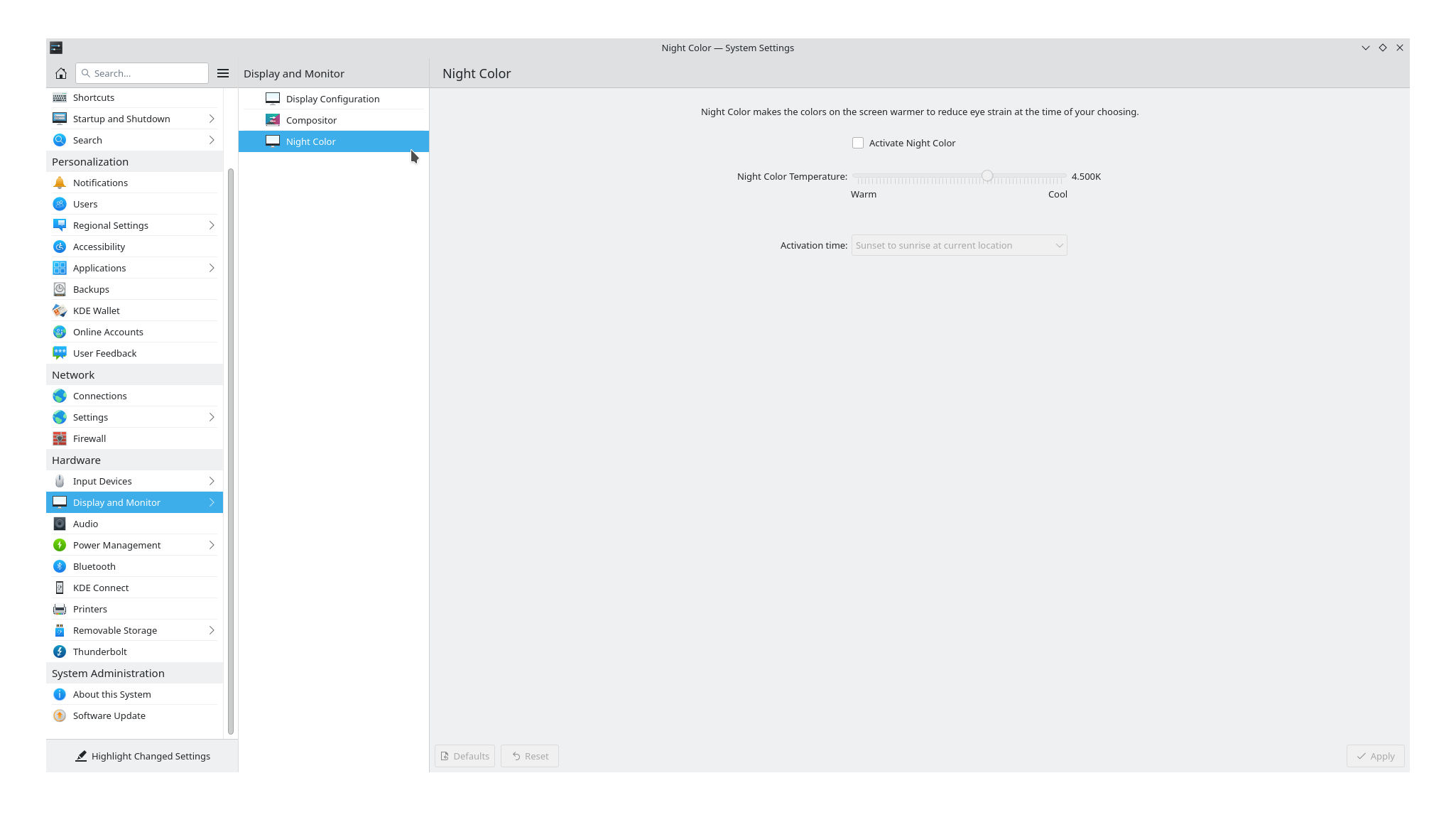 Tips/Enabling the blue light filter on KDE Plasma - KDE Wiki Sandbox