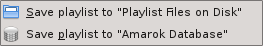 Save playlist menu.