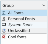 New font group