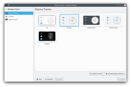 Desktop Theme settings windows