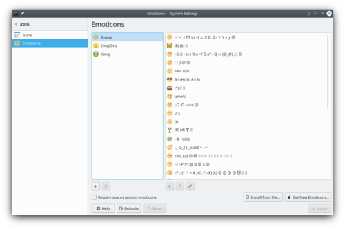 System settings emoticon theme